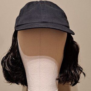 Cardani Beach Waves Baseball Cap with Hair (Dark Brown Color with Black Cap)
